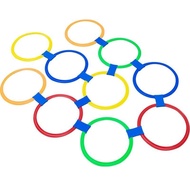 Lattice Jump Ring Set Game with 10 Hoops Juggling Hoops Games sports toys for children plastic throw