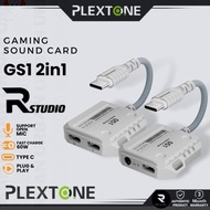 Plextone GS1 2in1 USB-C PD 60W Fast Charging Headphone Jack Adapter Type C to 3.5mm Audio and Charge