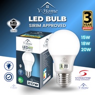[SIRIM] VHome® LED Bulb 15W /18W /20W with holder E27 Mentol Lampu Light A Bulb
