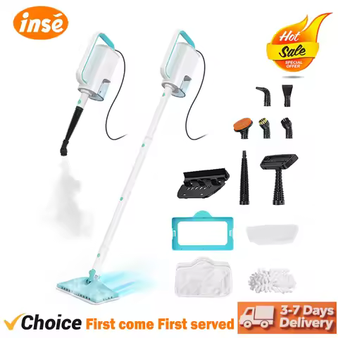 INSE Steam Mop 1200W Powerful Scrubbing Steam Vac Mop High Temperature Detachable Hard Floor Steam C