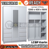 GANTUNGAN [Instant] Olympic Gstar LCBP KARIN 3-Door Wooden Wardrobe Wadrobe Clothes 120x43x180.9 cm 