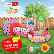 Hummingbird Pop Up tent Polkadots, 3 In 1 Children Baby Kids Tent Playhouse Tunnel