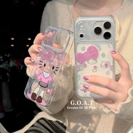 G.O.A.T Gilded glitter cartoon casing Compatible for iPhone 17 pro max iPhone 17 16 15 14 pro max An