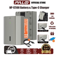 PALO NP-FZ100 Type-C Rechargeable Battery For SONY A7MII A71II A7C A7S3 A6600 A9M2 FX30 7RM3 2600mAh