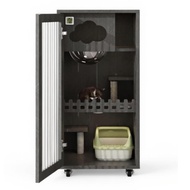 Cat Condo sturdy Wood Cat Villa Large Enclosed Cat House Multi-Level Pet Play House Indoor Movable C