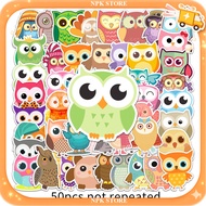 50 Pieces Of Owl Cartoon Sticker
