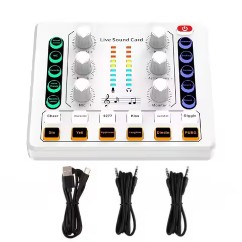 M8 Audio Sound Card Body Versatile Sound Effects Podcast Equipment Caster Podcast Production Studio 