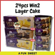 24pcs x 16g WIN2 Flavour Layer Cake kek(CHOCOLATE / PANDAN / LEMON / ORIGINAL) BAKE STORY HALAL (AFS