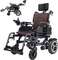 Luxurious and lightweight Fully Lying Elderly Automatic Wheelchair Electromagnetic Brake Foldable 300W*2 Dual Motor Can Bear 125Kg 26A Lithium Battery Black Portable