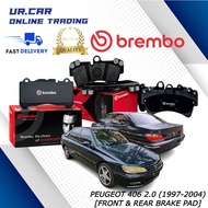 BREMBO PEUGEOT 406 2.0 (1997 - 2004) BRAKE PAD FRONT (DEPAN) &amp; REAR (BELAKANG) 100% ORIGINAL BREMBO