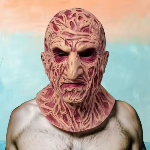 Horror Freddy Krueger Cosplay Latex Cosplay Party Costume Hands Accessory Mask and Gloves Halloween