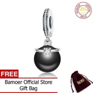 BAMOER Genuine 925 Sterling Silver 2 Colors Elegant Imitation Pearl & Clear CZ Crown Pendant Charm f