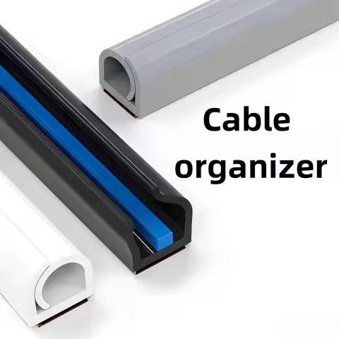 1PC 1m/39.37in TV Cable Management Cord Hider Cord Organizer Raceway Kit System Covers Cables PVC Tr