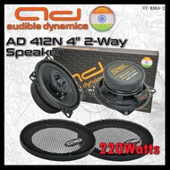 Audible Dynamics AD-412N 4" 2 Way Coaxial Speaker System 220Watts