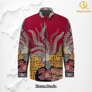 KATUN KEMEJA Prada Exclusive Cotton Batik Fabric - Men's Long Sleeve Batik Shirt Pattern