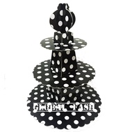 Black polka dot cupcake stand 3-tier stand/ black cupcake stand cupcake stand/ cake decoration