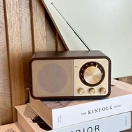 Wooden JY66Wood Grain Retro Bluetooth Speaker Radio with Antenna and Card Slot USB Hands-Free Subwoo