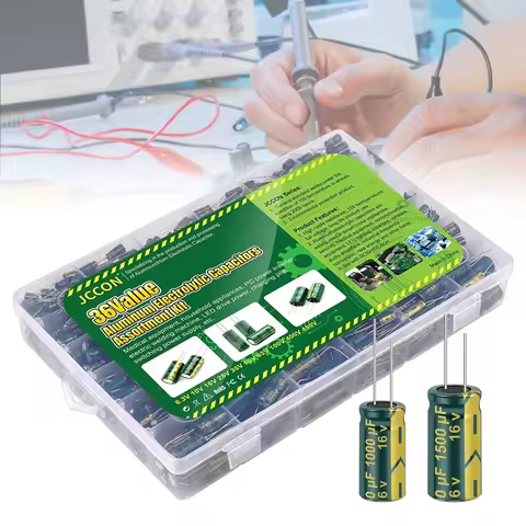 15 Values 225Pcs Aluminum Electrolytic Capacitors Assortment Kit High Frequency Low ESR 16V-50V with