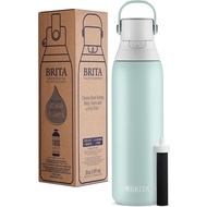 Brita Premium Filtering Water Bottle with Filter - Double Wall Insulated Stainless Steel Bottle - BPA Free