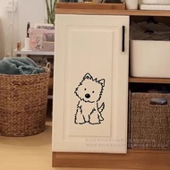 Cartoon Dog Cute Funny Stickers Instagram Wall Stickers Creative Patterns Pet Store Door Stickers Gl