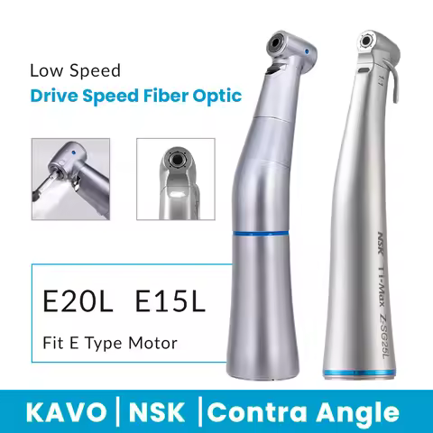 NSK Dentistry LED Optic Fiber Contra Angle Handpiece Ti-MAX X25L Dental 1:1 Low Speed Handpiece Fit 