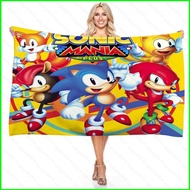 B4 Hedgehog Sonic Beach Bath towel digital printed rectangular microfiber cartoon kids  4B