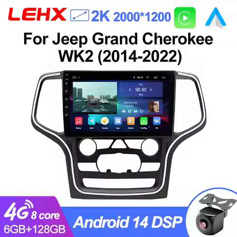 LEHX L6Pro 2Din Carplay Android Auto Car Radio Multimedia Autoradio for JEEP Grand Cherokee WK2 2014