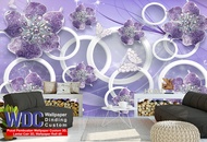 wallpaper motif bunga 3d, wallpaper dinding custom, wallpaper 3d