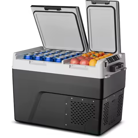 12 Volt Refrigerator Car Fridge - 50QT 48L Dual Zone Electric Cooler for Travel Camping RV Home - Ma