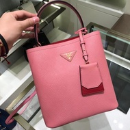 PRADA 1BA212 Cross Grain Cowhide Bucket Bag Female Bag Hand Bag Messenger Bag Shoulder Bag Underarm 