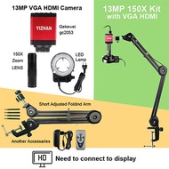 YIZHAN 4K UHD Microscope For Electronics HDMI 48MP 1080P กล้องไมโครสโคป ไฟ LED 150x ออปติคัลอิเล็กทร
