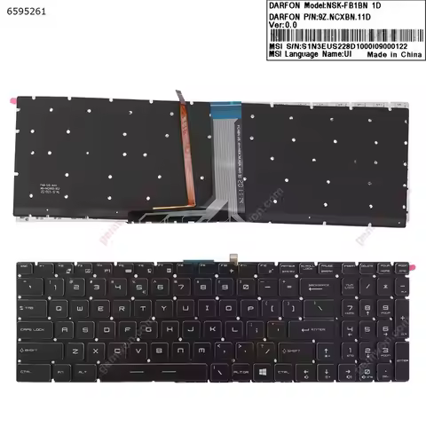 New US Laptop Keyboard for MSI GT72 GS60 GS70 WS60 GE72 GE62 Black with RGB Backlit