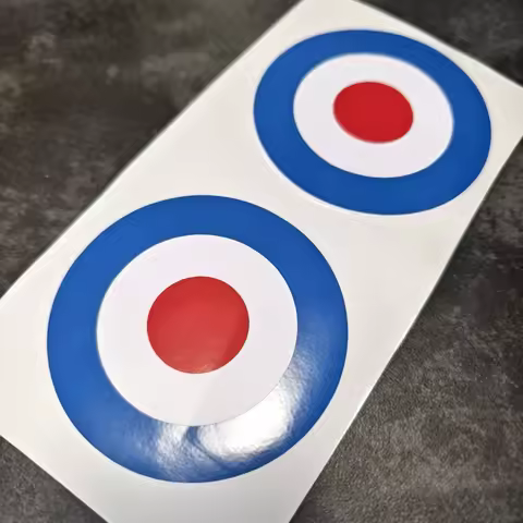 100mm Diameter RAF Roundel Mod Stickers The Who Lambretta Vespa Scooter Bike Vinyl Die Cut Decals