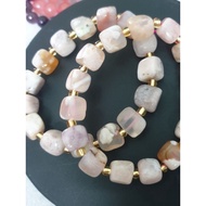sakura agate bracelet