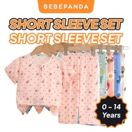 Kids Shirt Pants Set 0-14 Years Set Baju Lengan Pendek Seluar Panjang Budak Fashion Cotton Cloth