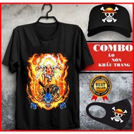 Combo Áo Anime One Piece Luffy Gear 5 kèm Mũ Khẩu Trang cực chất giá rẻ