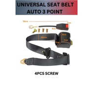 UNIVERSAL CAR SEAT BELT ADJUSTABLE RECTRACTABLE SAFETY BELT 3 POINT AUTO