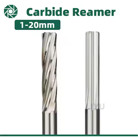 LiYu 1mm to 20mm Carbide Machine Reamer Coated Straight Flute H7 Tolerance Chucking Hardened Steel M