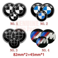 3pcs 82mm*2+45mm For BMW E60 E39 E34 E46 E32Car Front Hood Emblem 82mm Auto Trunk Tail Badge Steerin