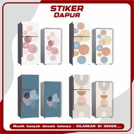 1 And 2-door Refrigerator Stickers With Aesthetic Round Motifs And Many Motifs