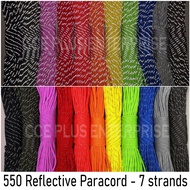 550lb Reflective Paracord 4mm Parachute Cord Survival Bracelet Rope 7 strands 550