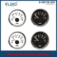 KUS 52mm Car Boat Battery Voltage Gauge 8-16V 18-32V 9-32V Voltmeter Voltage Indicator Red Yellow Ba