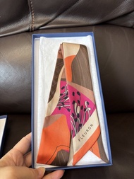 法國品牌 Fleuron twilly 絲巾silk Made in France 有盒 官網 HKD930