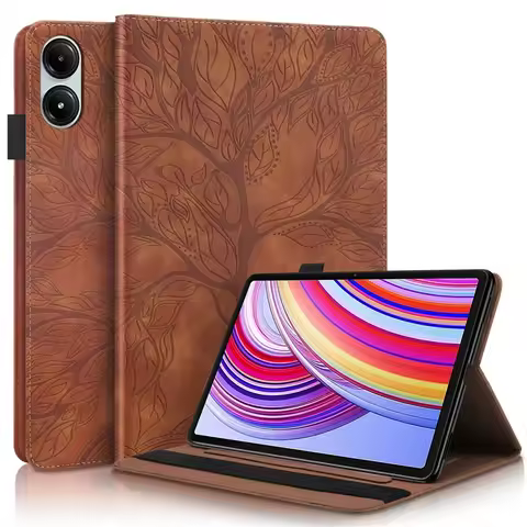 For Xiaomi Redmi Pad Pro Poco Pad 12.1 Tablet Cover Tree Imprinted Wallet Stand Case Funda For POCO