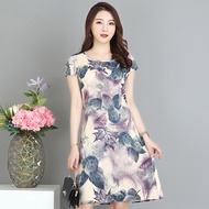 Size for Elegant Dress Casual Women's Plus Women XL-5XL Style Korean Sundresses Print Clothes Dress Short Summer Sleeve Midi Vintage Summer 2023