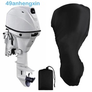 ANHENGXIN Full Boat Motor Cover, Engine UV-Proof 420D Oxford Fabric Boat Outboard Motor Cover, Draggable Black Zipper Waterproof Engine Protective Cover Anti-fading