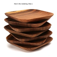 Wood Plates Walnut Wood Plates Cake Dessert Fruit Serving Small Sushi Food Dishes Plate Set