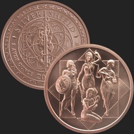 MiniMintage Silver Shield Cardinal Virtues 2020 1 oz AVDP .999 Fine Copper Round Coin (Made in Unite