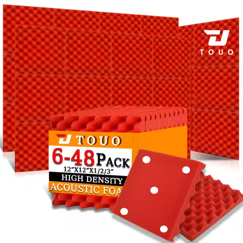 TOUO Office Studio Acoustic Foam Panels with Egg Crate 12"x12"x1/2/3" Sound Treatment