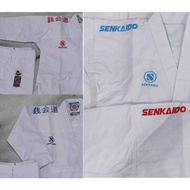 MERAH Dogi / Baju karate Senkaido Master-Gi Kata Original. Red / Blue embroidery (Aka / Ao side)